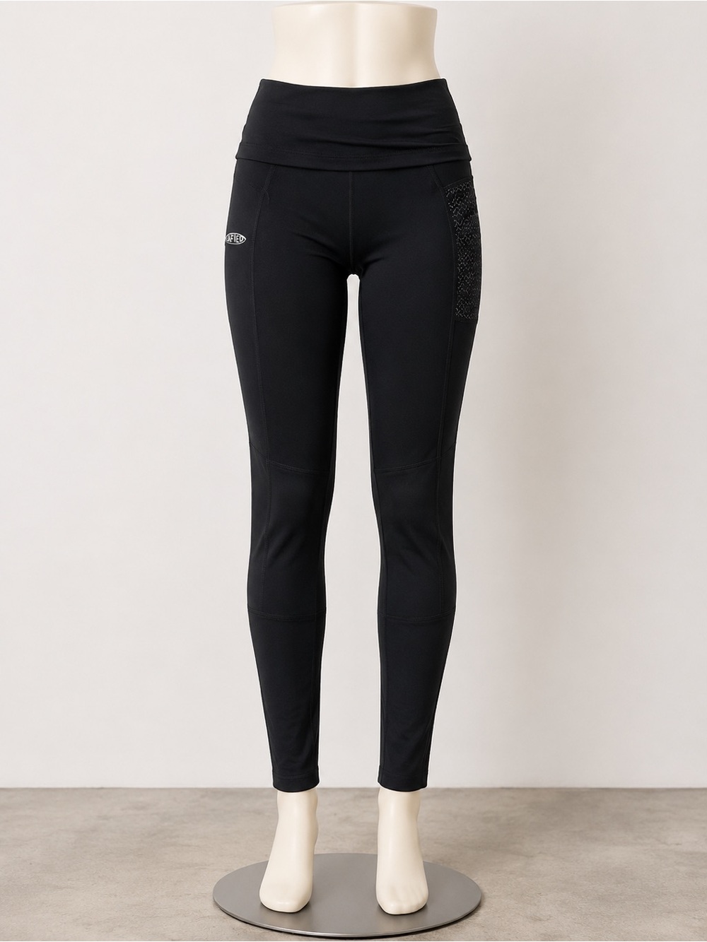 AFTCO Black High-Rise Performance Leggings with Side Pocket Panel